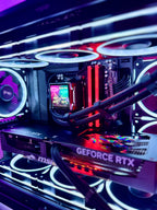 High-end gaming PC called Let's Ride by Shook PC featuring a 5070 Ti and 9850X3D in the ASUS AP202 mATX Desktop Case.