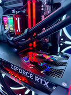 High-end gaming PC called Let's Ride by Shook PC featuring a 5070 Ti and 9850X3D in the ASUS AP202 mATX Desktop Case.